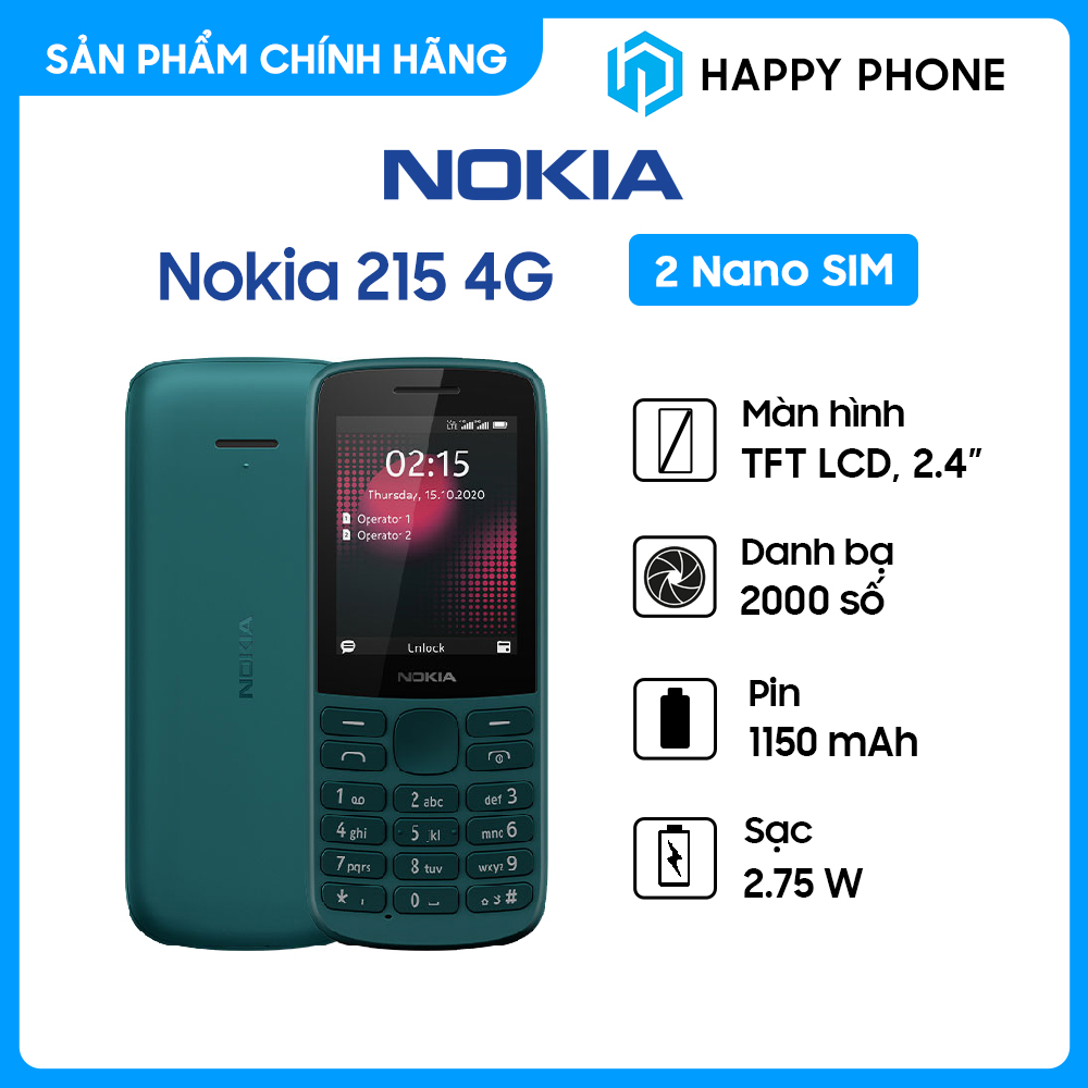 Điện Thoại Nokia 215 4G - Hàng Chính Hãng, Mới 100%, Nguyên Seal | Bảo hành 12 tháng