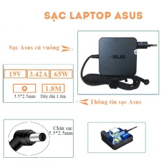 Sạc Laptop Asus Vuông / Chữ Nhật 19V – 3.42A – 65W (ADAPTER ASUS 19V-3.42A) Chân To 5.5×2.5mm
