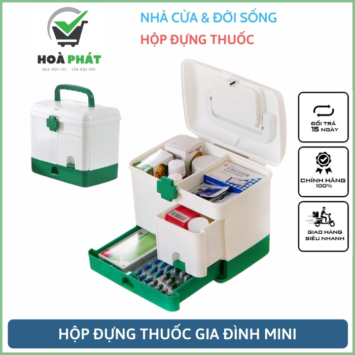 Hộp đựng thuốc, hộp y tế gia đình, tủ nhựa đựng đồ nhiều ngăn đa năng