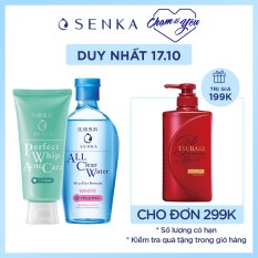 Bộ sản phẩm làm sạch dịu nhẹ dành cho da mụn Senka