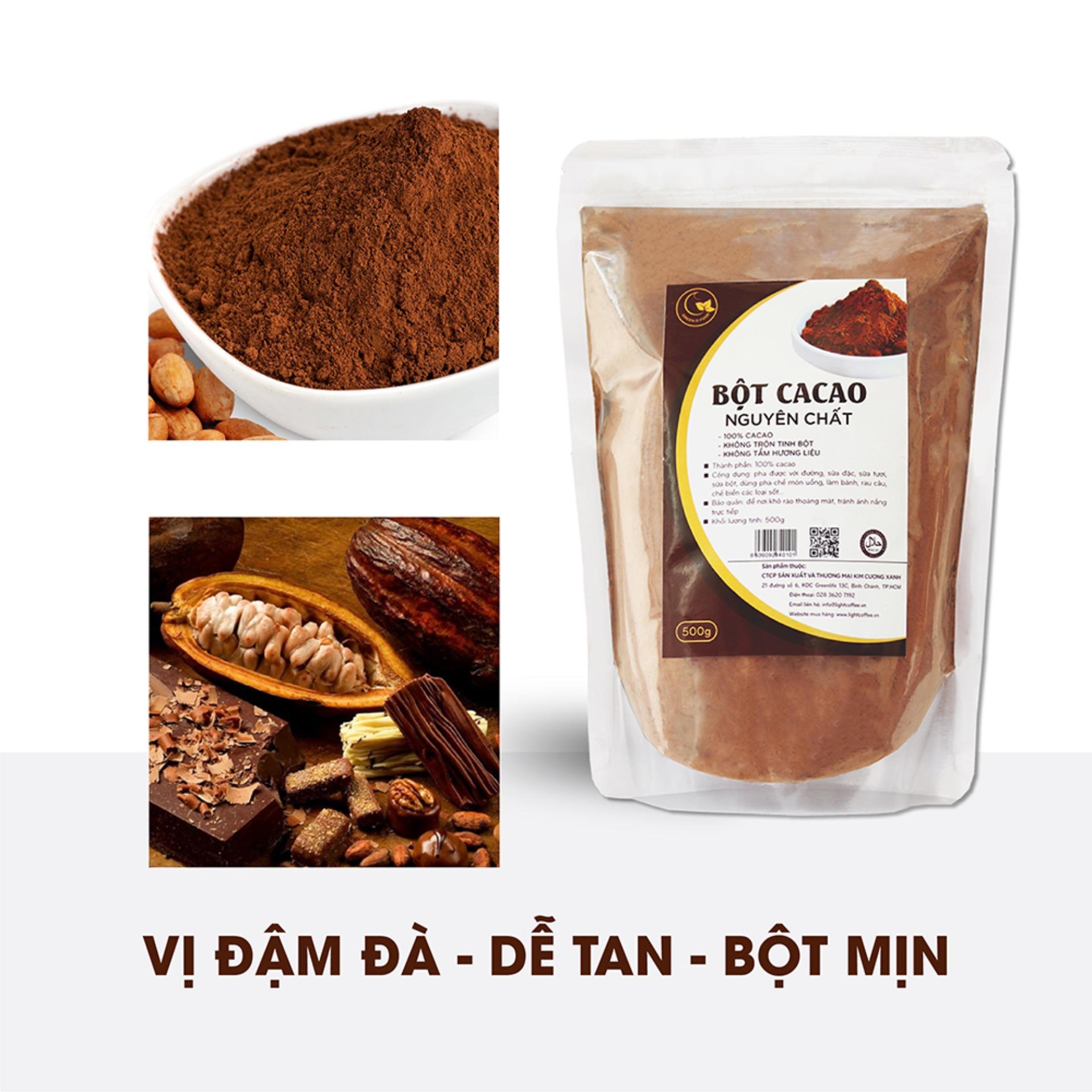 Bột cacao nguyên chất 100% - Light cacao không đường dùng làm socola, làm bánh, chế biến thức uống -...