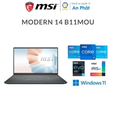 Laptop MSI Modern 14 B11MOU 1030VN (I3-1115G4 | 8GB | 256Gb | Intel Uhd Graphics | 14.0 Inch Fhd | Win 11 | Xám)