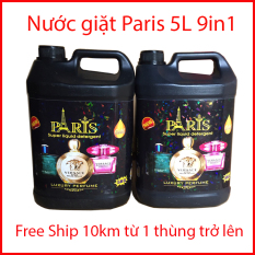 Nước Giặt Xả PARIS 5L Hương Nước Hoa 9in1 ( Mua 2 Can Tặng Khăn Lau Bếp Đa Năng)