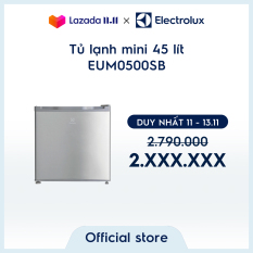 Tủ lạnh mini Electrolux EUM0500SB 45 lít – Hàng chính hãng