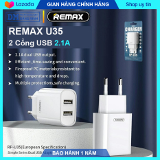 Củ sạc Remax U35 chính hãng 2 cổng sạc nhanh 2.1A tương thích điện thoại Iphone Samsung Android sạc nhanh 2.1A bảo vệ chống nóng máy chai pin – Đăng Minh