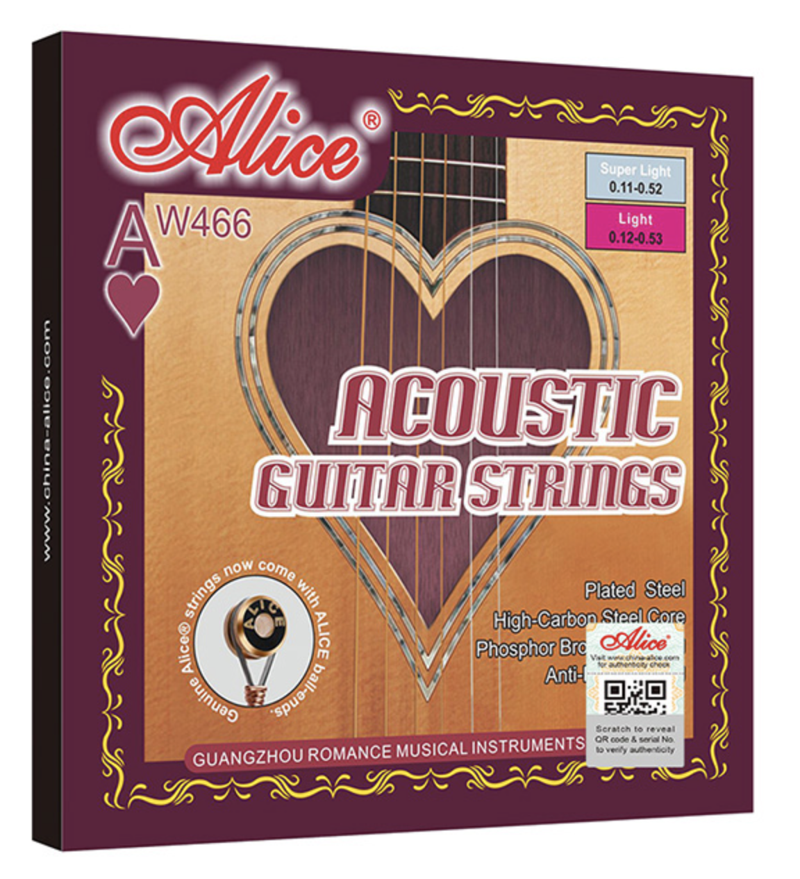 Bộ Dây đàn Guitar Acoustic Alice AW466 – Chính hãng ALICE (Size: .011/.052)