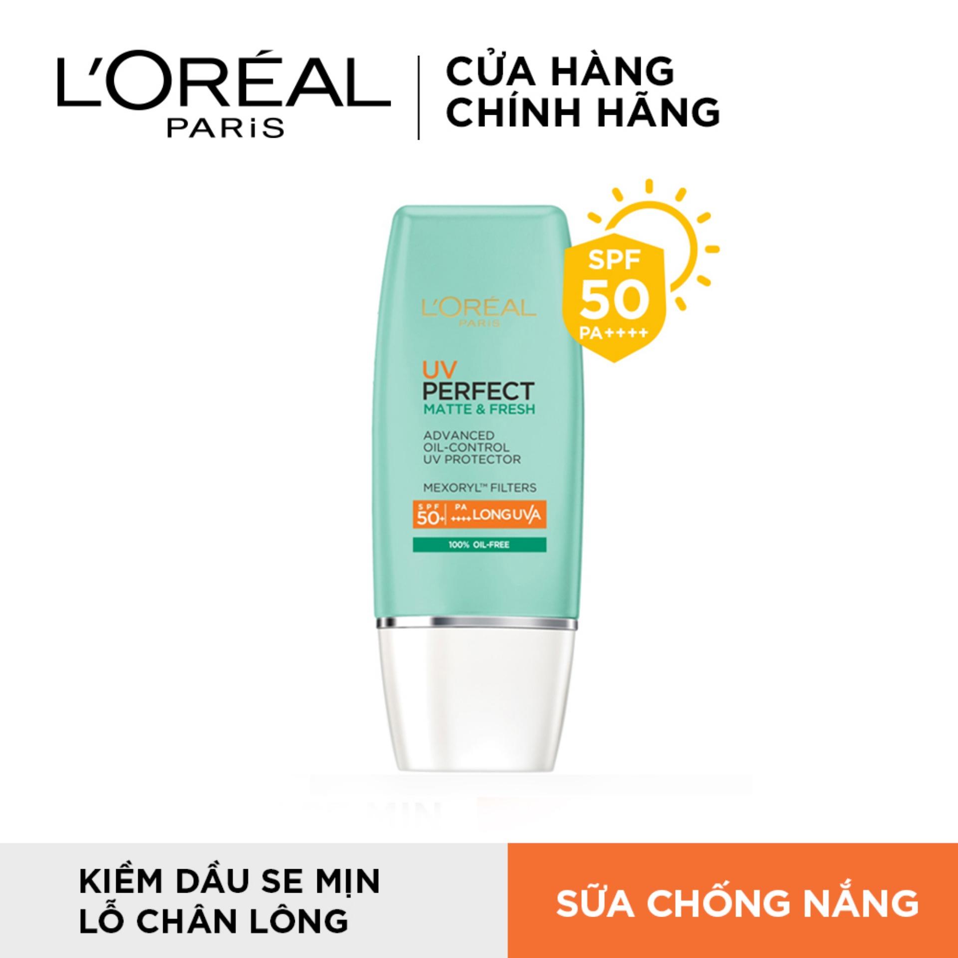 Kem chống nắng bảo vệ toàn diện se mịn lỗ chân lông & chống ô nhiễm L'Oreal Paris UV Perfect...