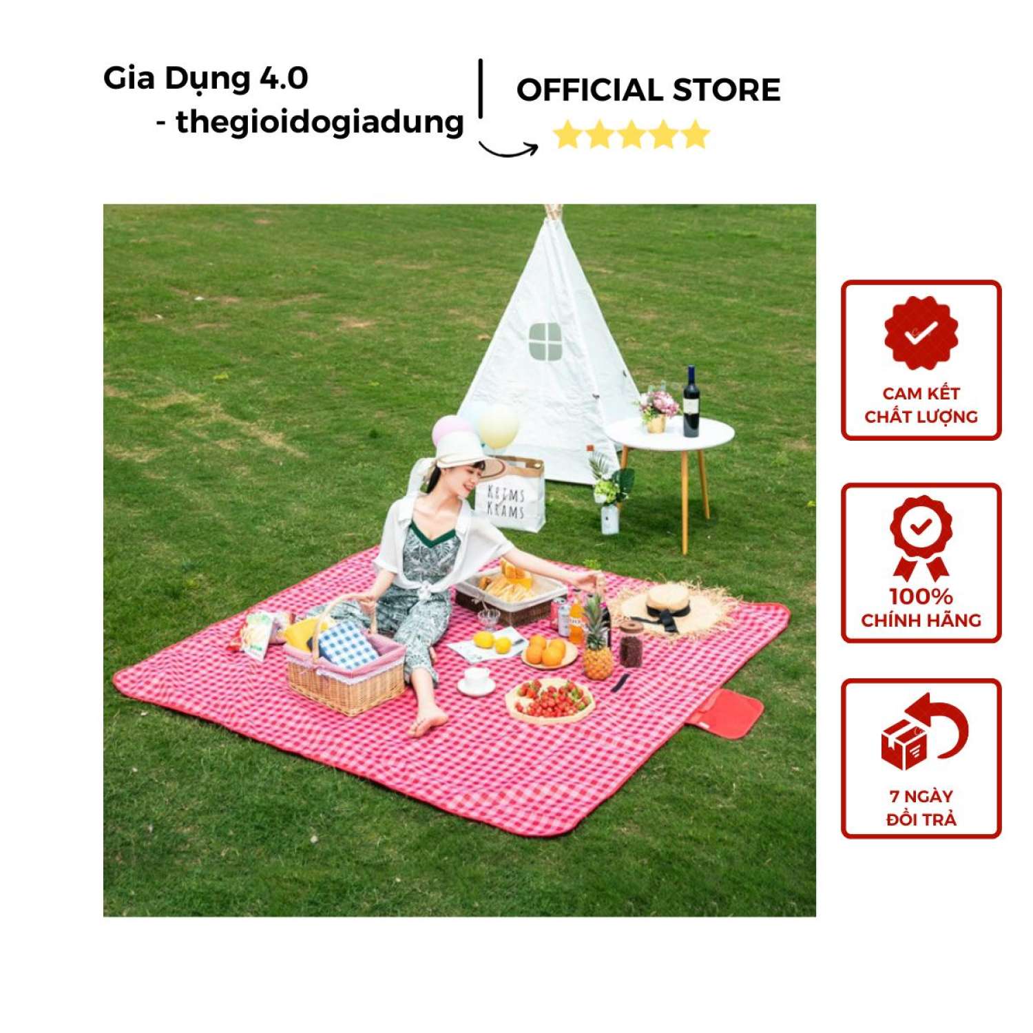 Thảm Dã Ngoại Chống Nước Thảm Picnic, Decor loại lớn ( 200cm*300cm)