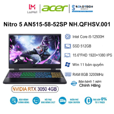 Laptop Acer Gaming Nitro 5 Tiger AN515-58-52SP NH.QFHSV.001 i5-12500H| 8GB| 512GB| 15.6″FHD 144Hz| 4GB| Win11 – Hàng chính hãng new 100%