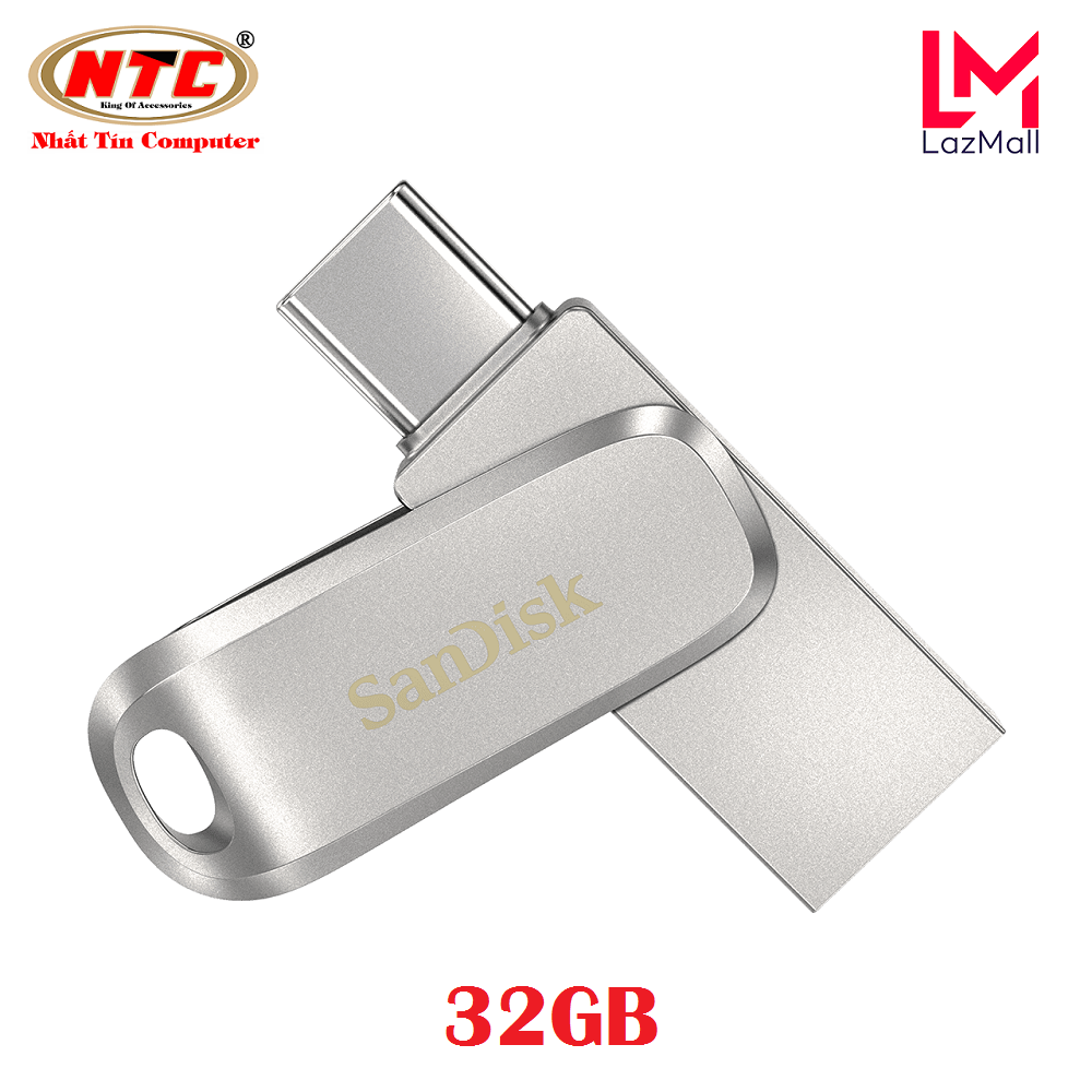 USB OTG Sandisk Ultra Dual Drive Luxe USB Type-C 3.1 32GB 150MB/s – Vỏ kim loại cao cấp (Bạc) – Nhat Tin Authorised Store