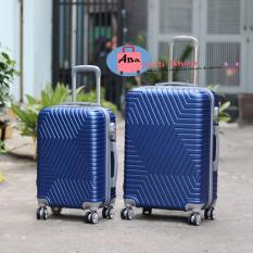 Vali kéo tay nhựa du lịch kéo tay 20inch màu xanh họa tiết (bảo hành 12 tháng )