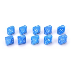 10pcs Acrylic Role Playing Games Multiple Sides 10 Sided Dice Game Accessories Blue – intl