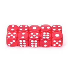 13 mét 10 cái Trong Suốt 6 Mặt Điểm Đồ Chơi Xúc Xắc D6 Nhập Vai Trò Chơi Nhập vai-Đỏ-quốc tế