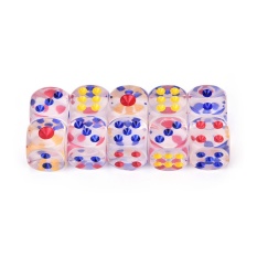 13 mét 10 cái Trong Suốt 6 Mặt Điểm Đồ Chơi Xúc Xắc D6 Nhập Vai Trò Chơi Nhập vai Trong Suốt-quốc tế