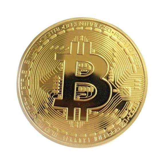 2X (Hai) Bộ Sưu Tập Đồng Xu Bitcoin Mạ Vàng BTC Coin Làm Quà Tặng - Quốc Tế