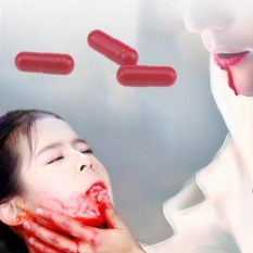 Vigo 3 cái Halloween Hồng Viên Thuốc Huyết Bể Miệng Thìa Giả Đồ Chơi Sản Phẩm Vui-quốc tế