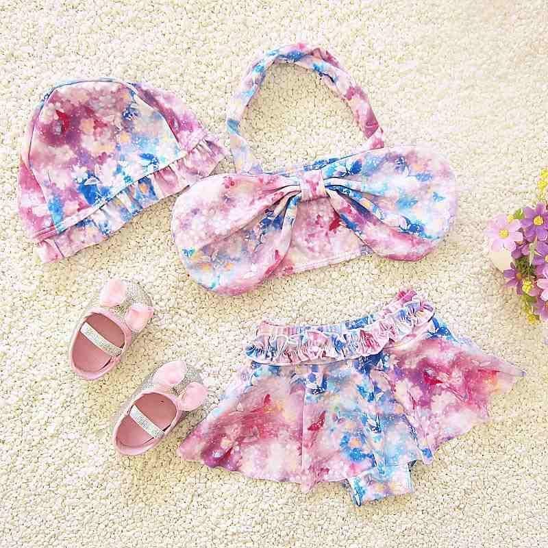Nơi bán 3PCS/SET Star Sky Swimwear Girls Kids Baby Bikini Suit Set Swimsuit Include Hat - intl