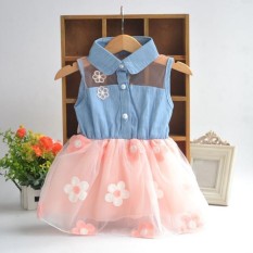 Bé Gái Quần Áo Denim Hàng Đầu Hoa Mặt Trời Công Chúa Tutu Đầm (Mới)-quốc tế