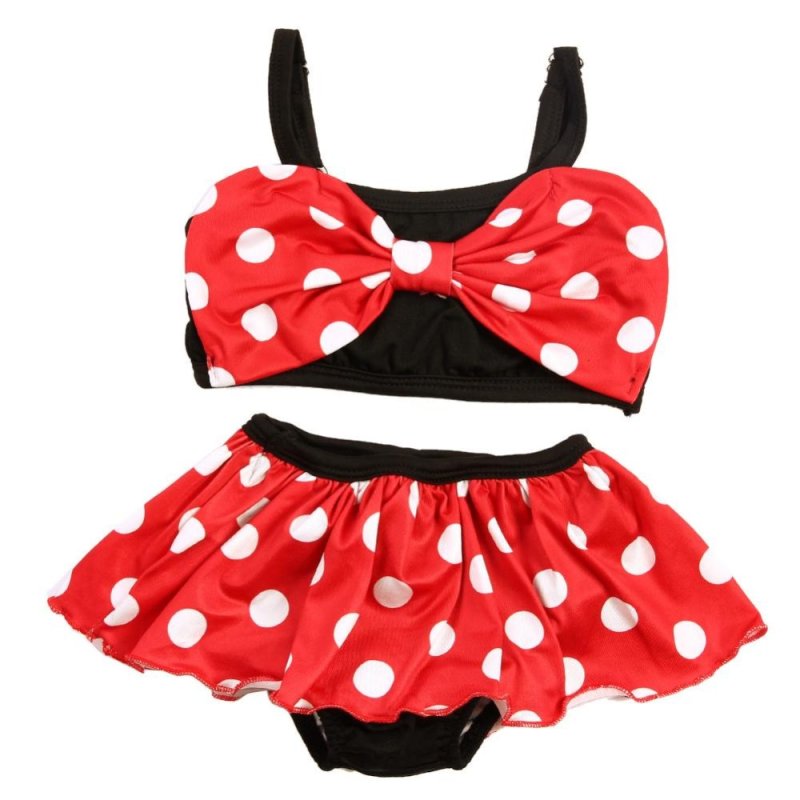 Nơi bán Baby Grils Summer Swimming Bikini Dot Printed Dress Suit Bathing
Suit (Red) - intl