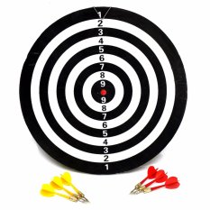 Bảng Phi Tiêu Chân Kim 2 Mặt 17 icnh 6 Phi Tiêu DART BOARD(Đen)