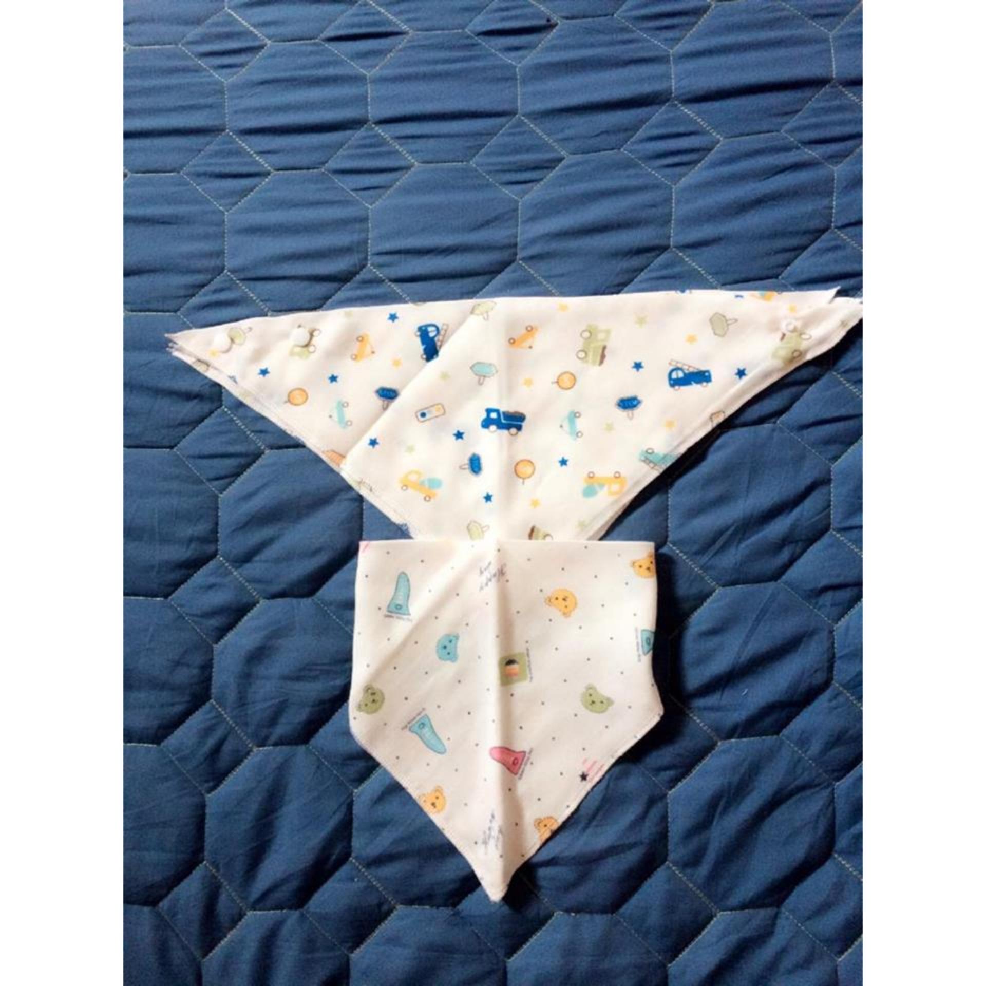 Bộ 10 khăn tam giác xô 2 lớp in hình xuất nhật