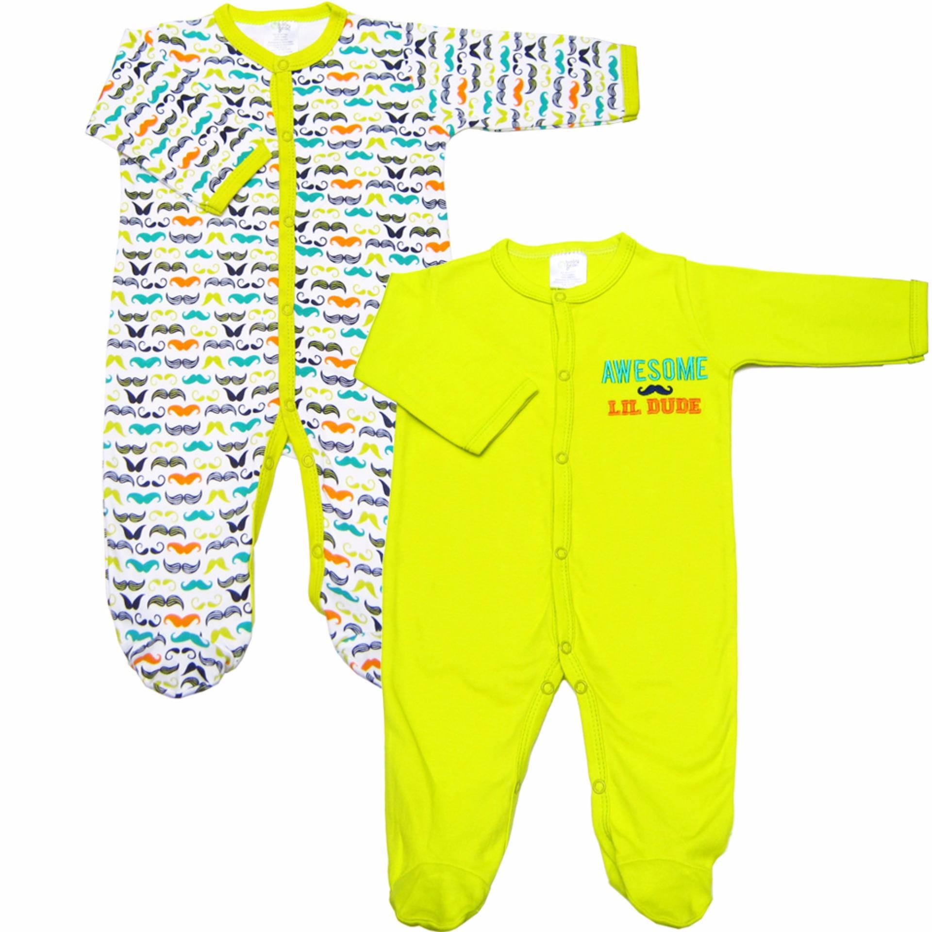 Bộ 2 áo liền quần kèm tất bé trai Baby Gear (Màu sắc ngẫu nhiên)