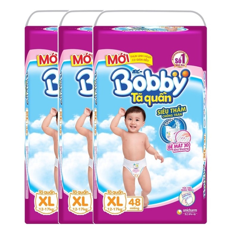 Bảng giá Bộ 3 gói tã quần Bobby XL48