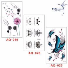 Bộ 3 Hình xăm dán nam nữ cá tính phong cách Hàn Quốc – Combo 3 – Mix 3