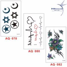 Bộ 3 Hình xăm dán nam nữ cá tính phong cách Hàn Quốc – Combo 3 – Mix 8