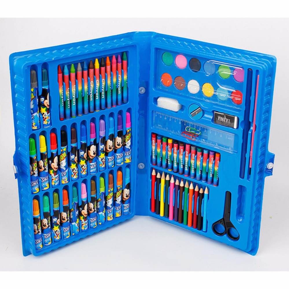 Bộ bút tô màu 86 món cho bé 2 đến 6 tuổi (xanh dương)
