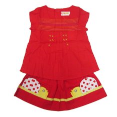 Bộ đồ bé gái Hoa Kim 7046 Size 4 (Đỏ)