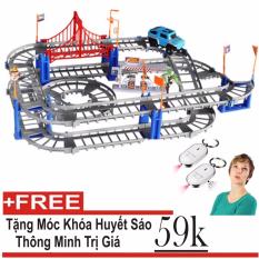 Bộ đồ chơi cao cấp lắp ráp đường ray cho ô tô ,xe lửa chạy phát triển trí thông minh cho bé + Móc khóa huyết sáo thông minh