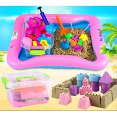 Bộ đồ chơi Cát động lực vi sinh tạo hình LÂU ĐÀI gồm: Hộp nhựa + 0,8kg Cát + Bể hơi + Đủ khuôn KamiHome vận chuyển