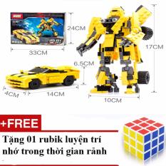 Bộ đồ chơi ghép hình siêu nhân biến hình ô tô với 221 chi tiết + Tặng 01 bộ rubik loại 1 trơn, nhạy