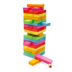Bộ Đồ Chơi Rút Gỗ 54 Thanh Nhiều Màu Sắc