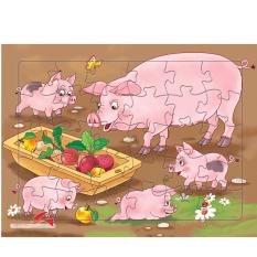 Bộ đồ chơi xếp hình gia đình nhà heo 30 mảnh+Tặng kèm 1 tranh tô màu