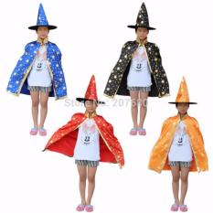Bộ hóa trang Halloween 2 chi tiết áo choàng, mũ phù thủy-kiểu Lấp lánh