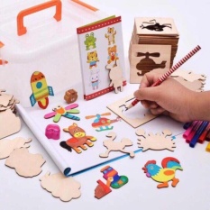 Bộ tập tô gỗ nhiều chi tiết cho bé _Giá rẻ 123