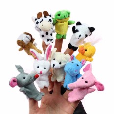 Bộ thú rối 10 con xỏ ngón tay bằng vải cho bé