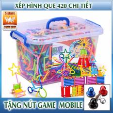Bộ xếp hình que thông minh : 420 chi tiết – cho bé thỏa sức sáng tạo+Nút chơi game Mobile