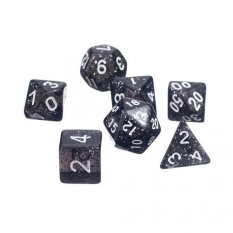 BolehDeals 7pcs/set TRPG Game Dungeons & Dragons Glitter D4-D20 Multi Sides Dice Black – intl