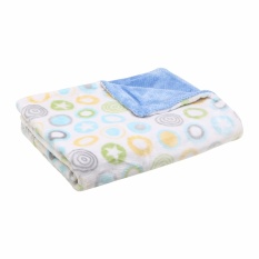Chăn thương hiệu Little Footprints – 1 mặt Xanh + in bông