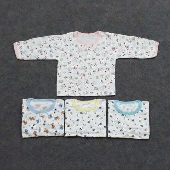 Combo 10 áo sơ sinh dài tay nền trắng in hình cho bé đủ 3 size (từ sơ sinh -...