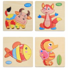 Combo 3 bộ ghép hình con vật ngỗ nghĩnh bằng gỗ