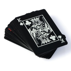 Creative Black Plastic PVC Poker Waterproof Magic Playing Cards Table Game – intl