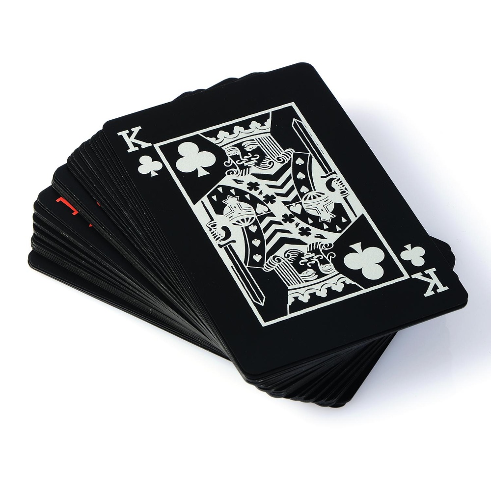 Creative Black Plastic PVC Poker Waterproof Magic Playing Cards Table Game - intl