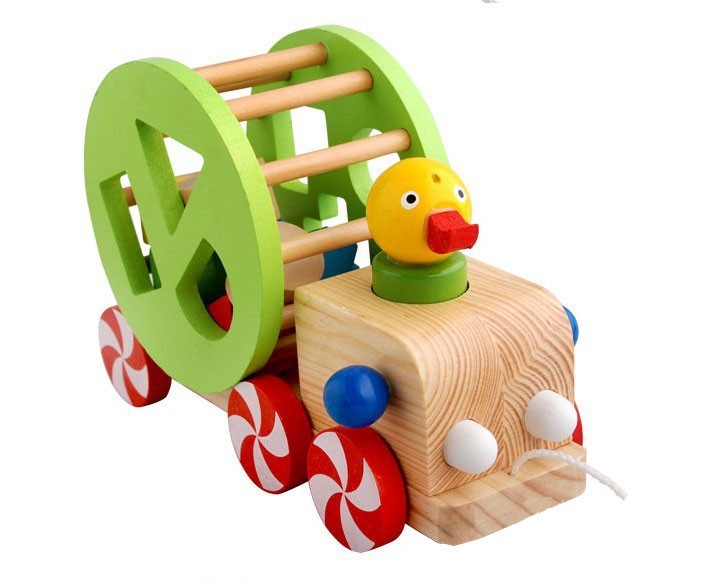 Hình ảnh Đồ chơi gỗ dạng vịt thả khối Aplaza AYX0044