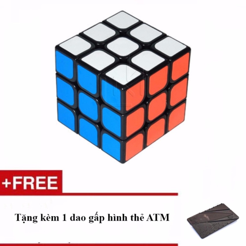 Đồ chơi Rubik 3x3x3 + Tặng kèm 1 dao gấp hình thẻ ATM