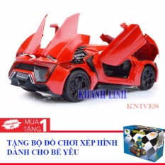 Đồ chơi siêu xe ô tô mô hình bằng hợp kim tinh xảo cao cấp (ô tô Khánh Linh 01) + tặng 01 bộ xếp hình