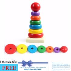 Đồ chơi tháp xếp chồng bằng gỗ + Tặng kèm 1 thẻ tích điểm KoreaStore